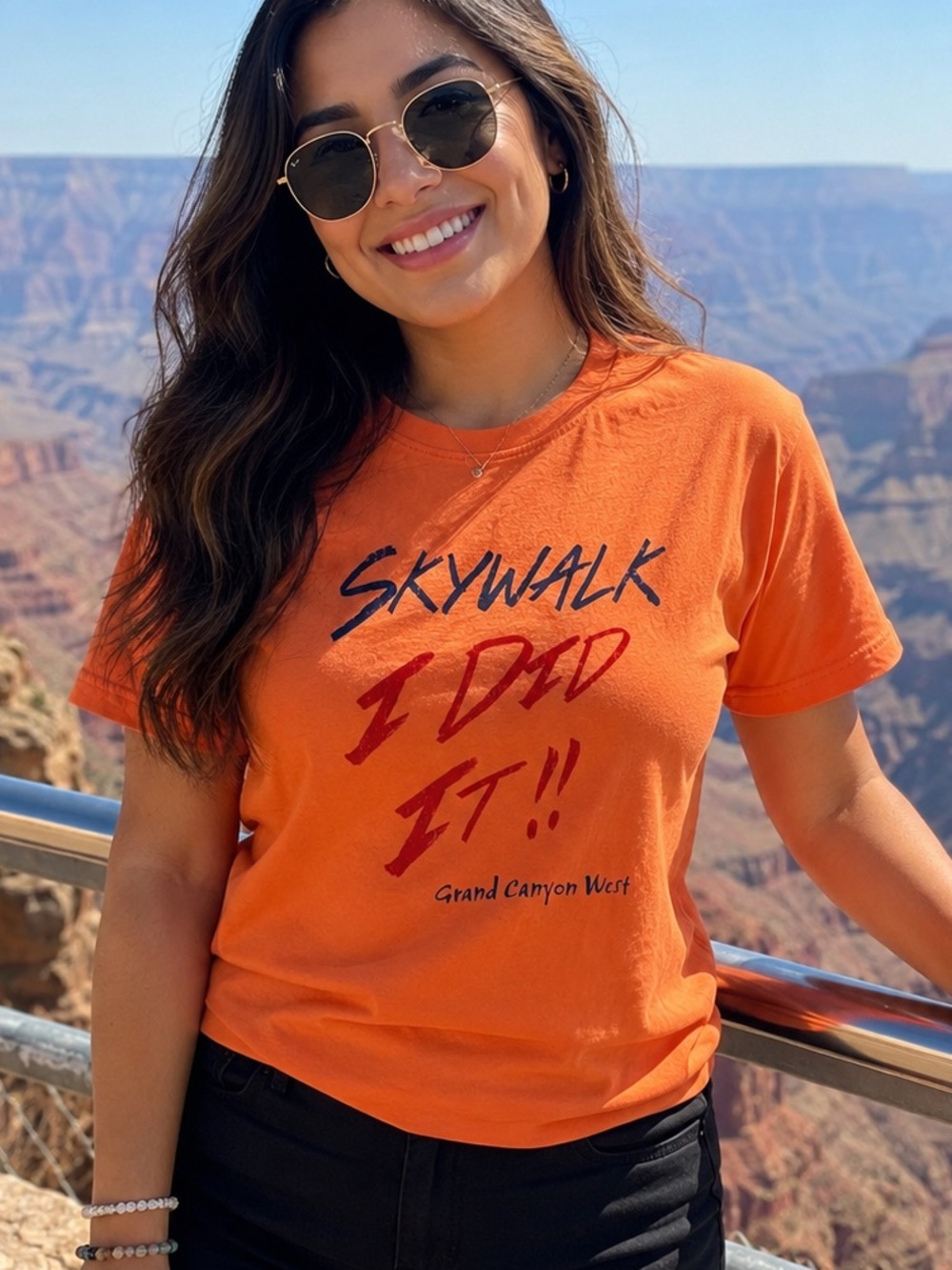 Grand Canyon West Skywalk “I Did It!” Graphic Tee Orange Ladies 3XL